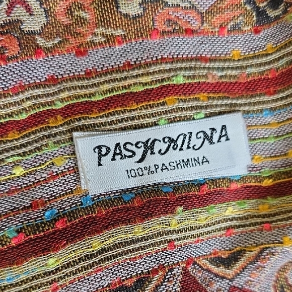 Bohemian Paisley Pashmina Shawl Wrap Scarf With Fringes Elegant Multicolor One S - Picture 2 of 12